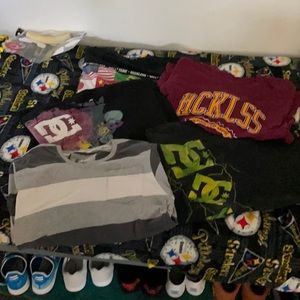 2 DC shirts,2 young & reckless shirts & striped